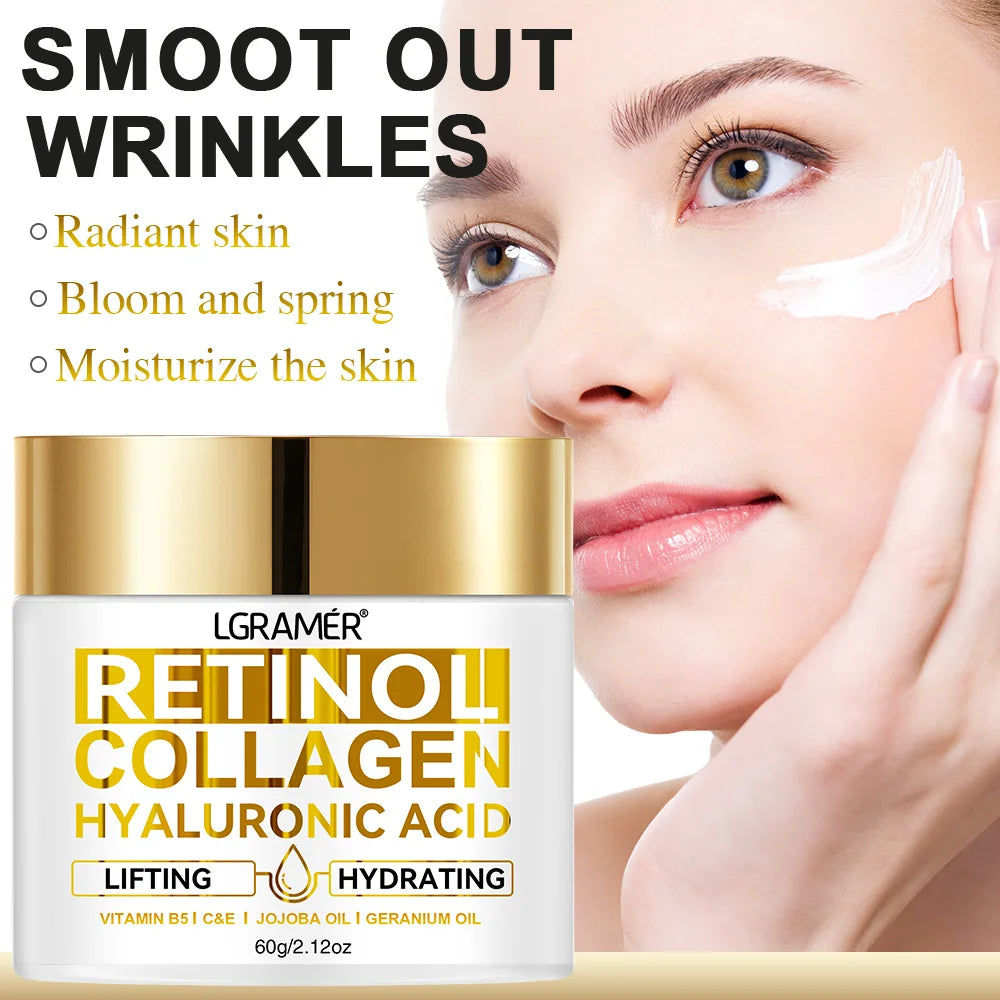 Retinol Face Cream with Hyaluronic Acid Collagen for Women and Men