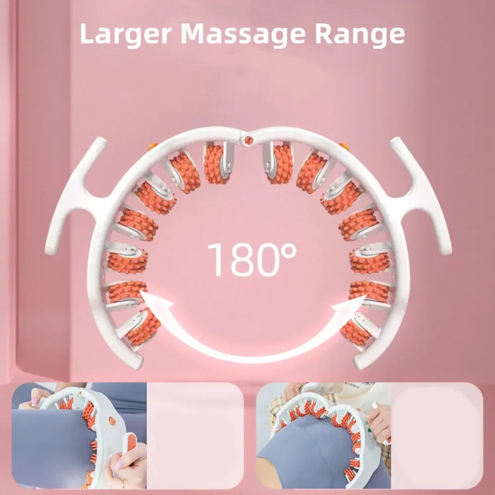 Round Ring Leg Massager Anticellulite 14 Wheels Full-coverage for Neck Shoulder Abdominal Muscle Massage Roller Body Slimming