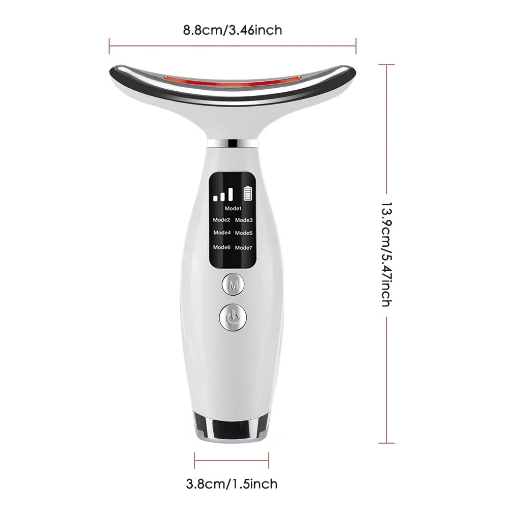 LED Light Therapy Face Neck Massager  Anti Wrinkle  Lifting