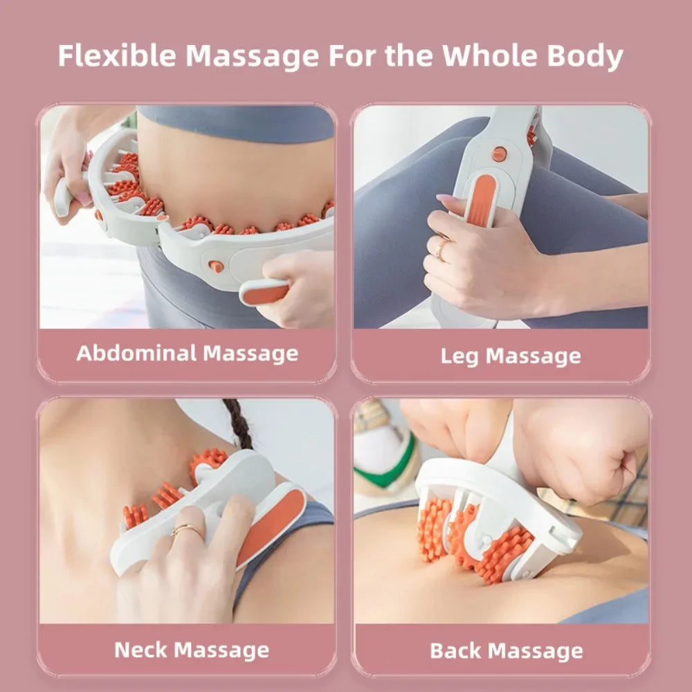 Round Ring Leg Massager Anticellulite 14 Wheels Full-coverage for Neck Shoulder Abdominal Muscle Massage Roller Body Slimming