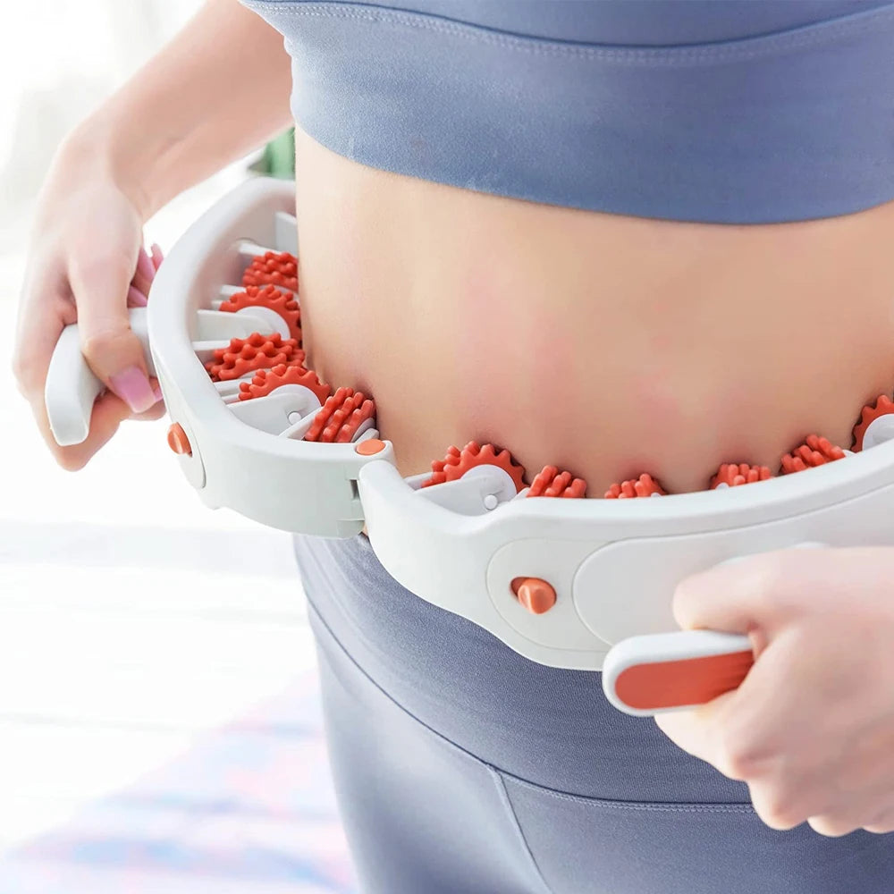 Round Ring Leg Massager Anticellulite 14 Wheels Full-coverage for Neck Shoulder Abdominal Muscle Massage Roller Body Slimming